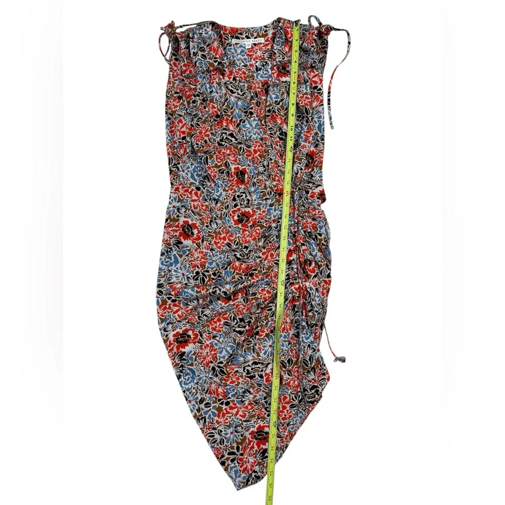 VERONICA BEARD Soheyla Ruched Floral-print Silk-blend Crepe dress size 4 - Picture 7 of 9